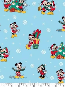 1 Yard Disney Mickey & Minnie Maus Weihnachten Tag Baumwolle Stoff 36 Zoll x 42 Zoll - Bild 1 von 1