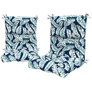 Set of 2 Outdoor High Back Chair Cushions 44"x 22",Water Repellent Rocking Ch... - Picture 1 of 8