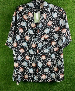 HERRENHEMD H&M RICK AND MORTY RELAXED FIT SCHWARZ GRÖSSE L - Bild 1 von 7