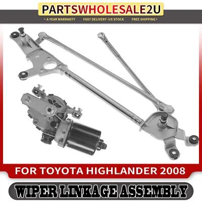 Front Windshield Wiper Linkage Assembly with Motor for Toyota Highlander 2008 - Image 1 of 4
