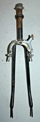 Vintage Road Bike Fork 27" 1" Threaded 165mm Black Steel Hybrid Fast US Shipping - Image 1 of 4
