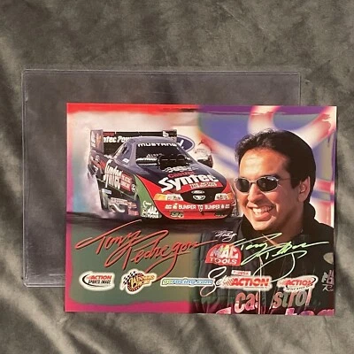 Tarjeta firmada por TONY PEDREGON 2000 Castrol Syntec Funny Car Pit autografiada 👀 PRUEBA Foto 1 de 4