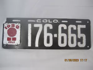 COLORADO LICENSE PLATE 1920 #176-666 amature repainted - Picture 1 of 7