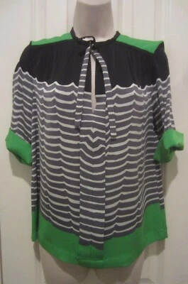 Blusa Diane Von Furstenberg seda rayas talla 4 Foto 1 de 4