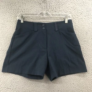 Nike Golf Short Pants Womens 2 Blue Fit Dry Mid Rise Zip Up Buttoned Pockets - Picture 1 of 14