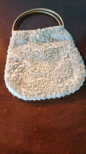 Vintage Evening Bag Clutch White Elegant Beaded Hand  - Picture 1 of 6