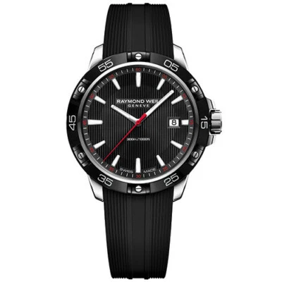 Raymond Weil Tango Black Dial Black Rubber 41mm Mens Quartz Watch 8160-SR1-20001 - Image 1 of 2