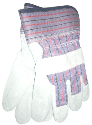 12 Guantes de Trabajo de Palma de Cuero Lona Correa para Nudillos Espalda Guantelete Puño Grande Foto 1 de 2