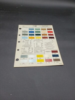 Ditzler Chevy Corvette Camaro Malibu Monte Carlo 1978 hoja de muestra de virutas de pintura  Foto 1 de 4
