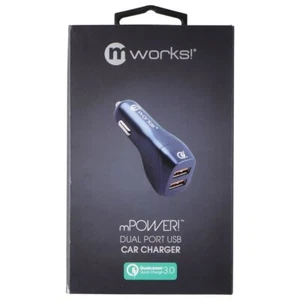 mWorks! mPOWER! QC 3.0 Dual Port USB Universal Car Charger - Gray - Photo 1 sur 1