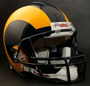 ISAAC BRUCE LOS ANGELES RAMS Schutt OPO Football Helmet FACEMASK - NAVY BLUE - Picture 1 of 2