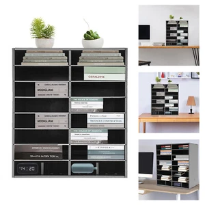 Selezionatore di File Regolabile, Scomparti 16 Slot, Organizzatore Letteratura Nero 8 Livelli - Foto 1 di 21