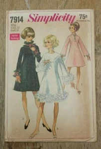 VESTIDO DE FIESTA VINTAGE SIMPLICITY 1968 LÍNEA A PATRÓN 7914 TALLA 12 ENVÍO GRATUITO - Imagen 1 de 2