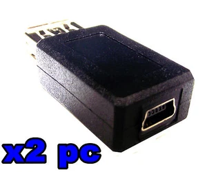 From OZ Quality 2PC USB 2.0 Female to USB Mini B Female Adaptor Connector + F.P! - Picture 1 of 5