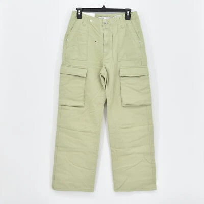 Pantalones cargo Bershka de sarga para mujer en verde, talla 6 Foto 1 de 4