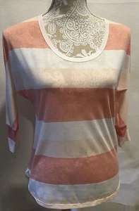 Blusa Top Ligera American Eagle Outfitters Informal Coral Blanco a Rayas Talla XS - Imagen 1 de 8