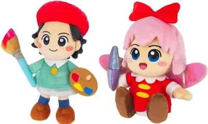 Kirby Super Star Plush Doll ALL STAR COLLECTION Ribbon & Adeleine Set S Size NEW - Picture 1 of 5