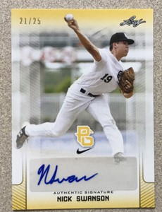 2017 Leaf Perfect Game National Showcase Yellow 21/25 Nick Swanson #BA-NS2 Auto