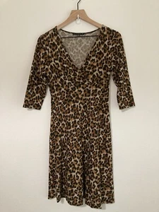 Tiana B. Vestido para mujer estampado de leopardo talla XS manga 3/4 polar - Imagen 1 de 10