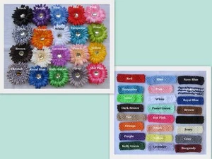 12 Pc 6 Flower Clips, 6 Crochet Headband Set infant girl toddler hair Headwear - Picture 1 of 5