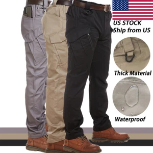 Tactical Mens Cargo Pants Wearproof Work Hiking Combat Outdoor Trousers Pants - Picture 1 of 20