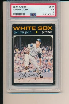 TOMMY JOHN CHICAGO WHITE SOX 1971 TOPPS #520 PSA 5 NEWLY GRADED Centered CARD - Image 1 of 2