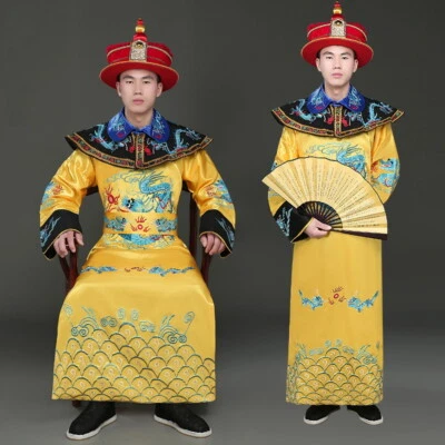 China Emperor of Qing Dynasty Imperial Robe Dragon Robe Performance Props Wear - Image 1 of 4