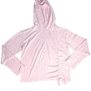 Zella Girl's Light Pink Ruched Side Soft Pullover Hoodie Size Large 10/12 NWT  - Picture 1 of 13