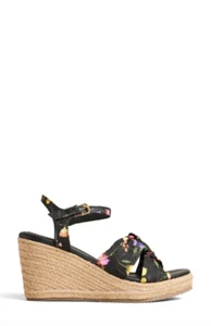 Ted Baker Cardone Floral Print Espadrille Platform Wedge Sandal Size 8.5 NWOB - Picture 1 of 9
