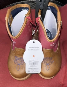 Boys Slip On Wonder Nation Cowboy Western Boots Infant Boys - Size 6 NWOB - Picture 1 of 7