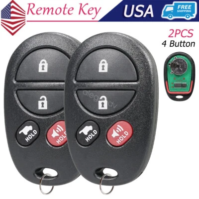 2 Reemplazo Para 2004 2005 2006 2007 2008 Toyota Solara Mando a Distancia Llavero Foto 1 de 4