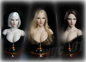 1/6 Pale Female Head Sculpt Carving Model Fit 12'' PH TBL Action Figure Body - Picture 1 of 15