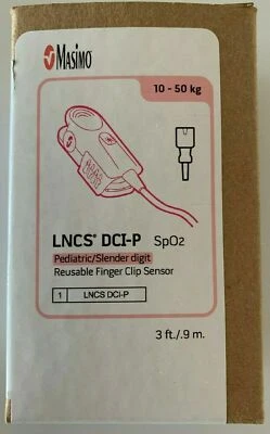 Masimo 1864 LNCS DCIP Pediatric SpO2 Reusable Finger Clip Sensor 3ft Cable NEW - Image 1 of 3