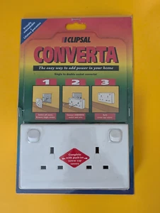 Clipsal E25/1BP Converta Socket 1-2 Gang Switched Convertion Socket White (D685) - Picture 1 of 2