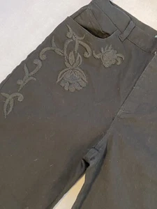 Ralph Lauren Jeans donna 6 pantaloni denim nero su nero ricamati floreali - Foto 1 di 7