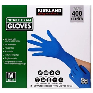 Guantes de examen Kirkland Signature sin polvo para examen de nitrilo - medianos - 400 unidades - Imagen 1 de 1