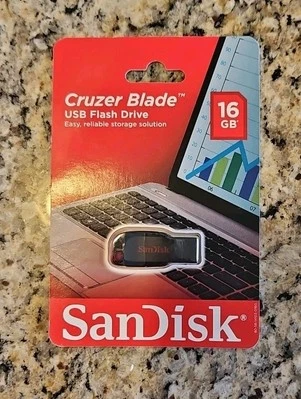 SanDisk CZ50 16GB USB Flash Drive Cruzer Blade SDCZ50-016G-AW46S - Image 1 of 2