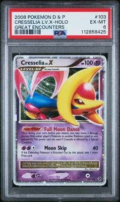 2008 POKEMON GREAT ENCOUNTERS CRESSELIA LV X #103 ULTRA RARE PSA 6 EX #112858425 - Image 1 of 2