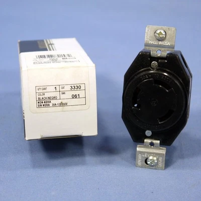 Leviton Non-NEMA Locking Receptacle Turn Lock Outlet 30A 125/250V 3330-061 Boxed - Image 1 of 4