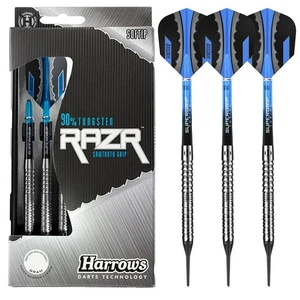 Harrows Razr 90% Tungsten Soft Tip Darts - Straight Barrel - Razor Shark Grip - Picture 1 of 5