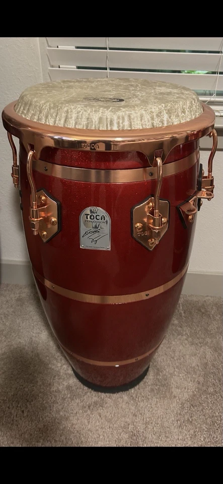 Toca Eric Velez Signature Series Quinto 11” Prototipo Encendedor-Rojo Rosa-Banda Oro Foto 1 de 1