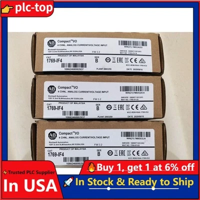 AB 1769-IF4 B CompactLogix 4CH Analog Input Module 1769IF4 US US Free Tax - Image 1 of 4