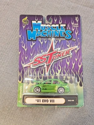 Sintonizador de importación Muscle Machines escala 1:64 T02-48 2001 Mitsubishi Evo VII NOS Foto 1 de 3