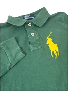 Polo Ralph Lauren Boys Big Pony Long Sleeve Polo Shirt Classic Green Size 5 - Picture 1 of 4