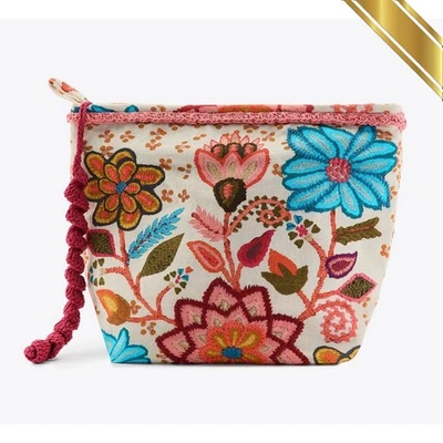 Zara Embroidered Floral Print Toiletry Bag Crochet Applique - Zara Original 2025 - Image 1 of 4