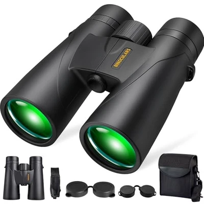 Asacam Binoculars 12x42 HD Compact for Bird Watching & Travel Black - Image 1 of 4