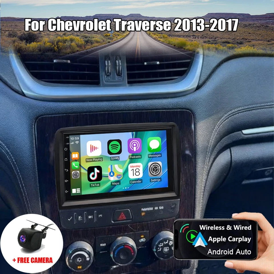 Rádio de carro estéreo Apple Carplay Android 15 GPS para Chevrolet Traverse 2013-2017 - Imagem 1 de 4