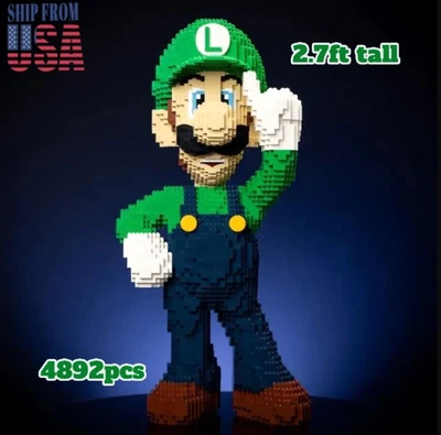 Juego de bloques de construcción de tamaño natural Luigi Super Mario 4892 piezas juguete de ladrillos compatibles sin usar, en caja Foto 1 de 4