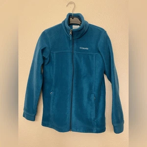 Columbia Youth Benton Springs Sweater fleece zip up jacket teal unisex M 10/12 - Picture 1 of 5
