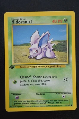 Pokémon TCG NIDORAN 1ST EDITION FRENCH NIDORAN Base Set 55/102 NM - Image 1 of 2
